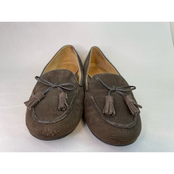 Nurture Loafers Size 10M Brown Leather Bow Tie Slip On Comfort Officecore - Picture 1 of 8